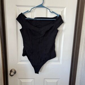 Abercrombie & Fitch Black Off-Shoulder Bodysuit